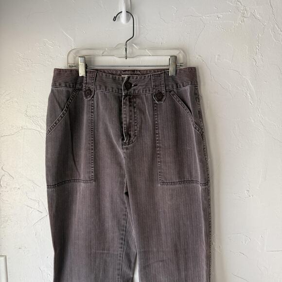 St Johns Bay Pants Vintage Womens 8 Brown Straight Leg Button Tab Pockets Casual - Picture 1 of 10